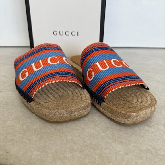 Gucci 772867 men’s Cloth Espadrille Sandals Shoes, sz Gucci 9 & 10.5 - Picture 4 of 10